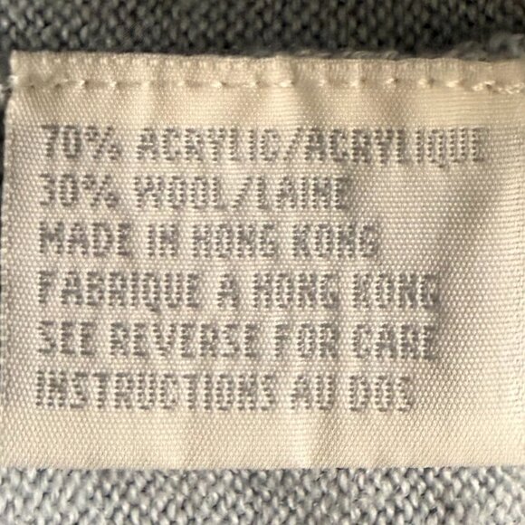 Vintage 1990's Kasper Knit Mock Neck Sweater | Icy Blue Gray | Size L - Picture 10 of 11